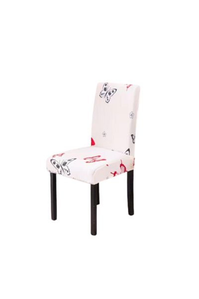 OEM Set 6 huse de scaun, poliester cu elastan, imprimeu fluturi, multicolor