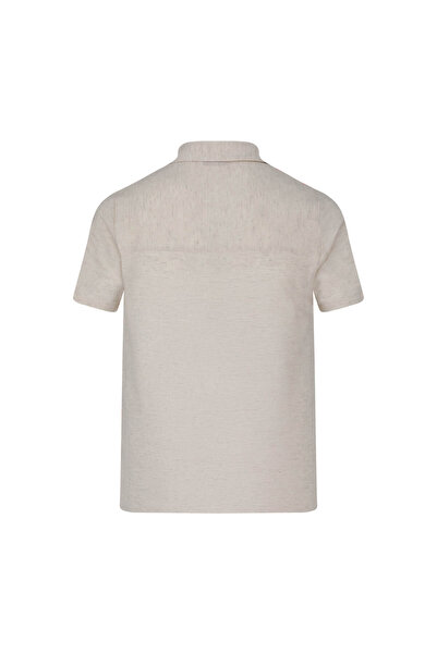 Hatemoğlu Екрю Regular Fit Апаш Комір Лляна Сорочка