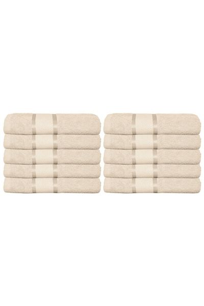 OEM Set 10 bath towels, Cotton, 400g/m², 70x140cm, Beige