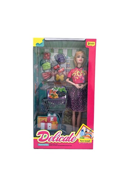 OEM Păpușă din plastic cu accesorii, 18x33cm, multicoloră, M2