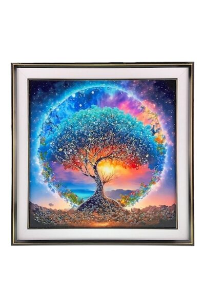 OEM Tablou cu rama din plastic cu imagini imprimate, 72x72 cm, Copac Fermecat M4