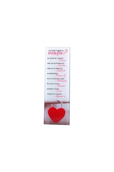 OEM Aplicație din sticlă cu citate despre dragoste, M3, 6x18cm