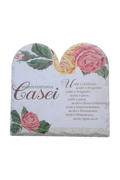OEM Decorațiune ceramică în formă de piatră cu „Binecuvântarea casei”, M1, 20x20 cm