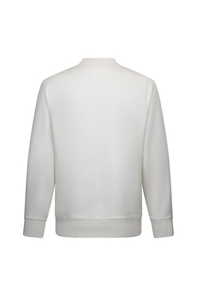 Hatemoğlu White Regular Fit Printed Cotton Crew Neck Sweatshirt