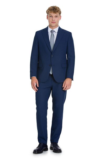 Hatemoğlu Navy Blue Comfort Fit Mono Collar Suit