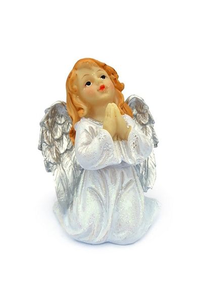 OEM Set 2 decorative angels, made of resin, praying, 14 cm