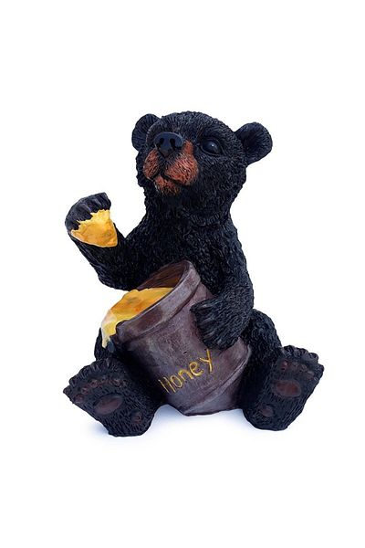 OEM Ornament din rășină reprezentând un urs cu un borcan de miere, 20 cm