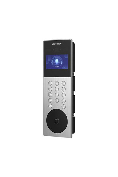 Hikvision Videointerfon TCP/IP, ecran tactil de 4.3", 2x 2MP, recunoaștere facială, card, alarmă - DS-KD9203-ME6