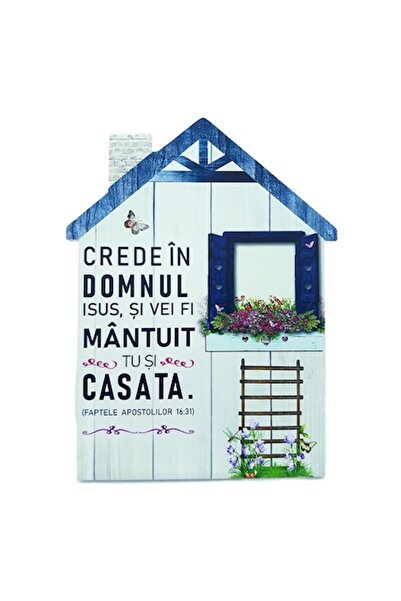 OEM Decorațiune de perete cu citate biblice, formă de casă, M2, 15x20 cm