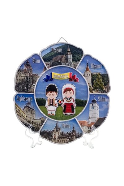 OEM Flower-shaped resin wall lamp with images from Romania, 20X20 cm multicolor