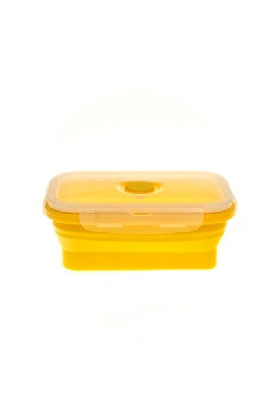 OEM Silicone and PVC Food Container 500 ml Yellow 16x10x6 cm