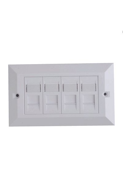 Lanview CAT6 Faceplate 4-port UK Type, LVN126188UK-4