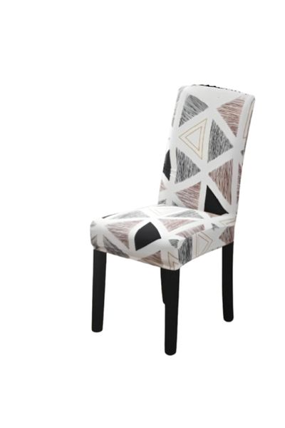 OEM Set 6 huse pentru scaune, Poliester cu Elastan, Triunghiuri Multicolor