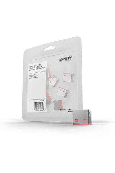 Lindy Wildsmith USB Port Blocker Pink 10pcs, 40460