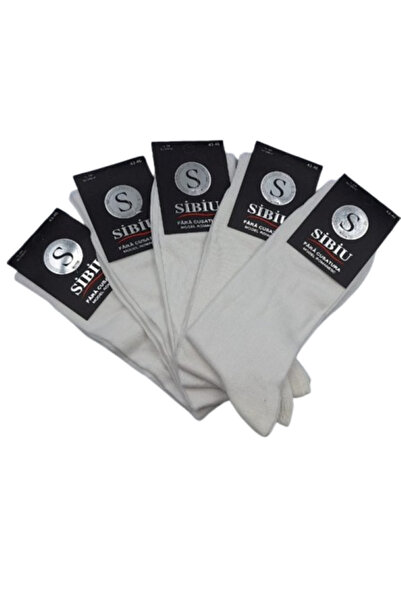 OEM Set 5 pairs men's cotton socks, seamless, Sibiu, 43-46, White