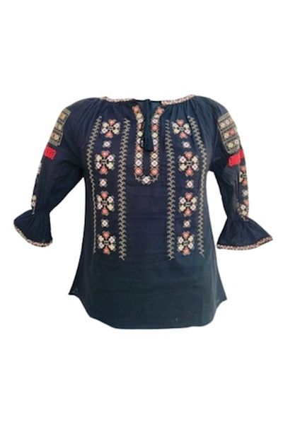 OEM Ie for women, traditional, cotton, black-beige, size S