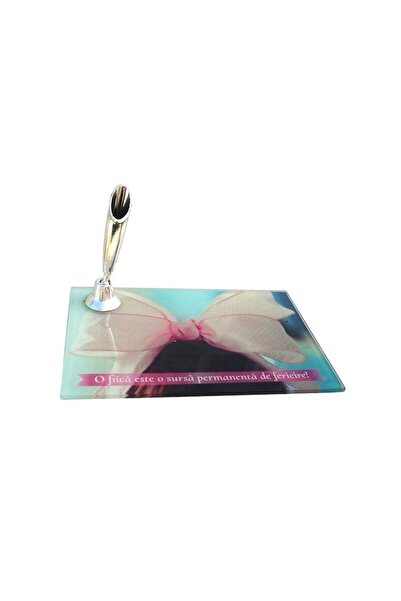 OEM Glass wall lamp with glass pen holder, dedicated to daughter, M6, 12x8cm