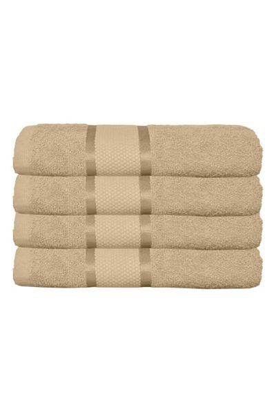 OEM Set 4 Hand Towels, Cotton, 30x50cm, 400g/m², Cappuccino