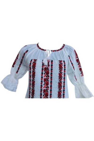 OEM Traditional women's blouse, cotton, red, size M