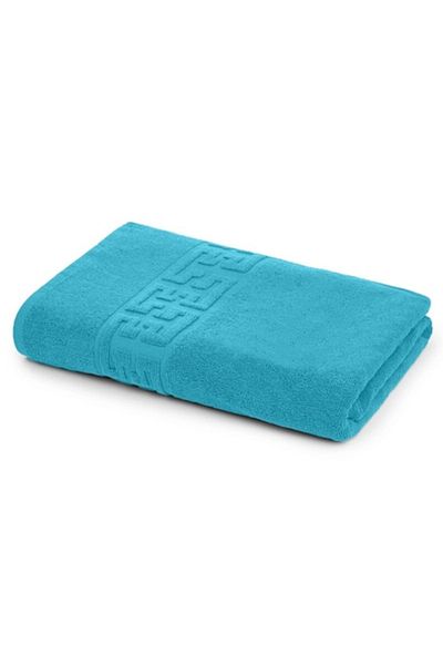 OEM Bath Towel, Cotton, Greek Border, 500g/m², 70x140cm, Turquoise