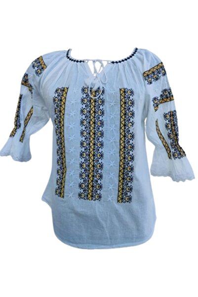 OEM Ie pentru dama, traditionala, bumbac, Galben, marime 2XL