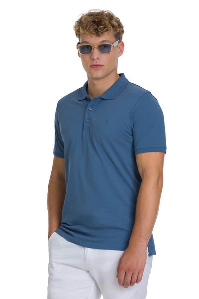 Hatemoğlu Indigo Regular Fit 100% Cotton Polo Neck T-Shirt