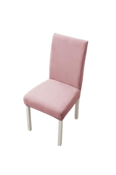 OEM Set 6 huse pentru scaune, Uni, Poliester cu Elastan, Roz Pudra