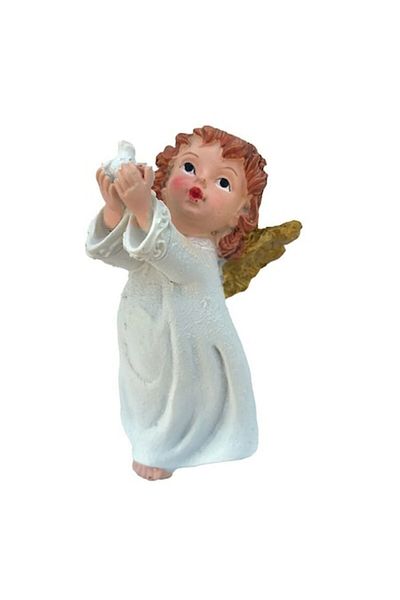 OEM Resin Decoration, Angel with Musical Instruments, 6x11cm, Multicolor, M2