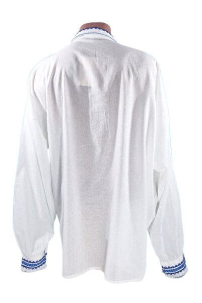 OEM Ie Traditionala Barbati, Maneca Lunga, Broderie Bleumarin-Albastru, Bumbac, Marime 6XL