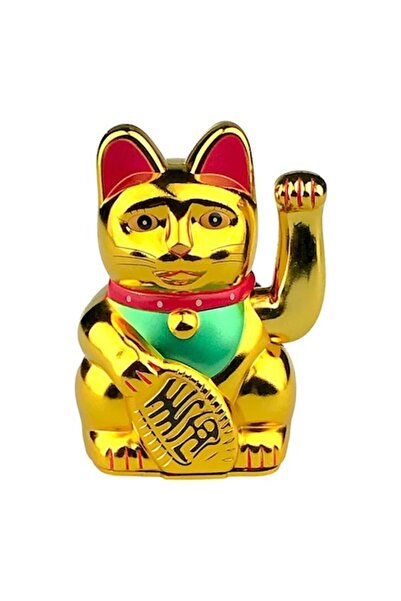 OEM Figurină japoneză pisică norocoasă cu baterie, 9x13 cm, multicoloră