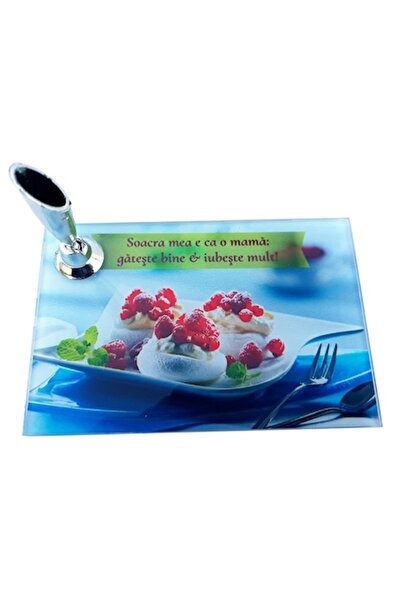 OEM Aplicație pe sticlă cu suport pentru pix, dedicație soacră M2, 12x8cm