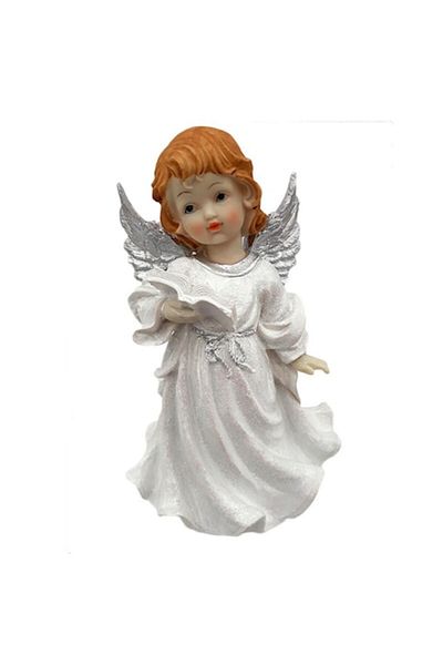 OEM Angel made of resin with silver wings and glitter M2, 18x30 cm