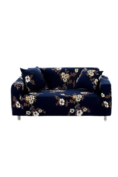 OEM Husă elastică pentru canapea, Comfort, Elastan, Imprimeu floral, M-2 locuri, 145-185 cm, Multicoloră