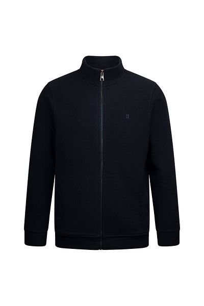 Hatemoğlu Cardigan de tricotaj din bumbac 100% cu jumătate de gât cu fermoar, albastru bleumarin