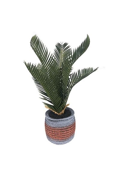 OEM Ceramic Pot with Plastic Fern, M1,13x35 cm