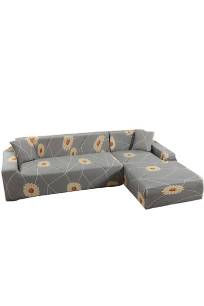 OEM Husă elastică pentru canapea de colț Comfort Elastan 145x185cm/185x230cm Imprimeu Margarete Multicolor