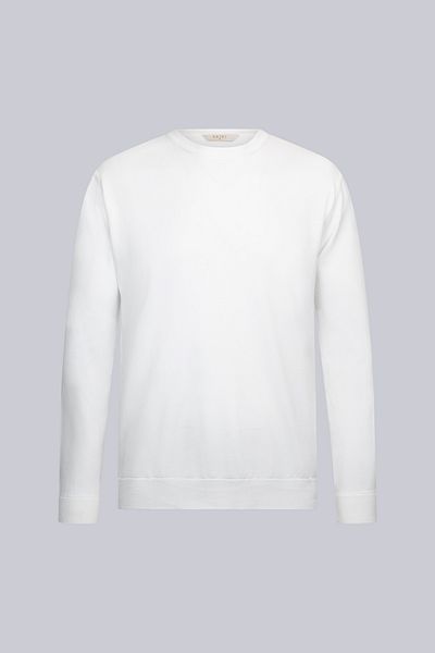 Hatemoğlu White Regular Fit Crew Neck Rayon Sweater