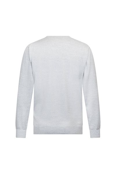 Hatemoğlu Gray Regular Fit V-Neck Wool Knitwear Sweater