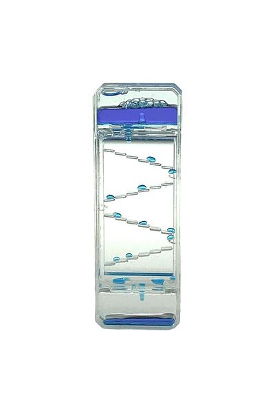OEM Decoratiune din plastic cu lichid si bule, 6x16 cm, transparent-albastru