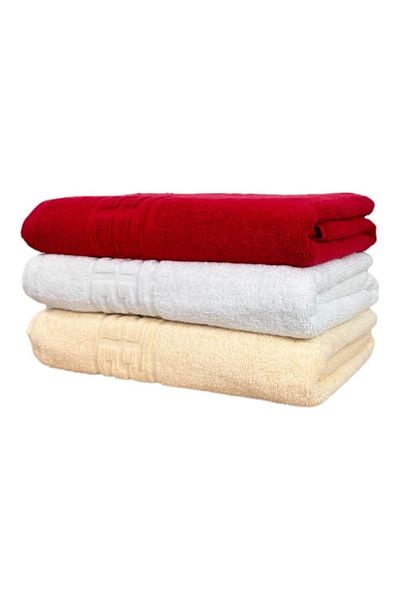 OEM Set 3 hand towels, Cotton, Greek Border, 500g/m², 30x50cm, Multicolor