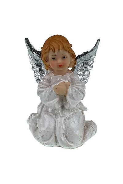 OEM Decoratiune din rasina, ingeras in rugaciune, 6x10 cm, alb, M1