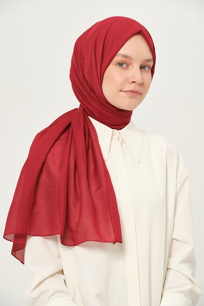 Madame Polo Plain Cheesecloth Shawl Thin Lightweight Summer Shawl Light Burgundy