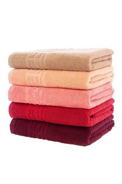 OEM Set 5 Hand Towels, Cotton, Uni, Greek Border, 500g/m², 30X50cm, M24, Multicolor