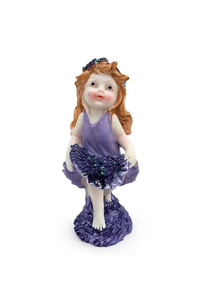 OEM Statueta din rasina reprezentand o fata cu lavanda, 6x14 cm