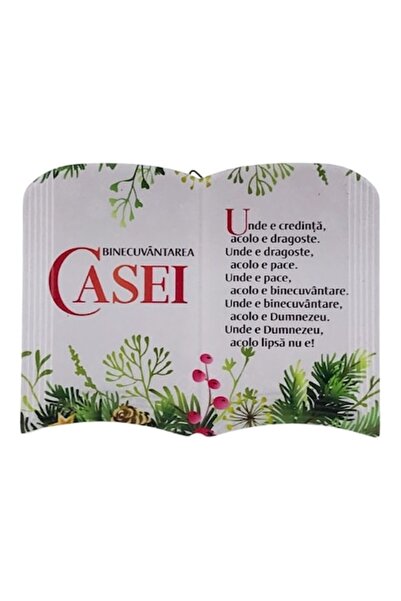 OEM Placă ceramică cu „Binecuvântarea Casei” și modele de Crăciun 15x11 cm M9