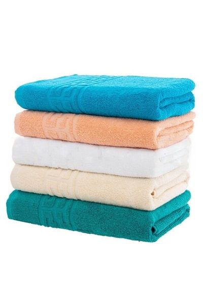 OEM Set 5 Bath Towels, Cotton, Greek Border, 500g/m², 70x140cm, Multicolor