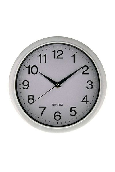 OEM Ceas de perete cu ramă din plastic, 25x25 cm, alb-negru