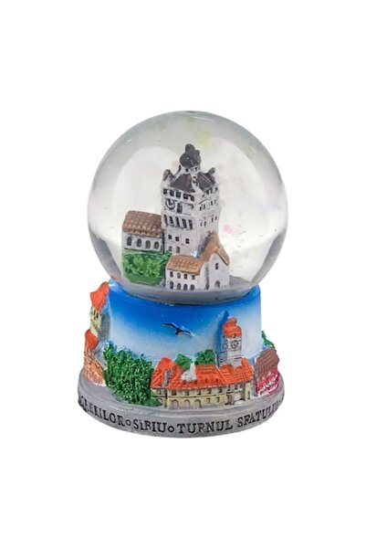 OEM Glob de sticlă cu apă pe bază de rășină, cu Sibiu, 5x7 cm, multicolor