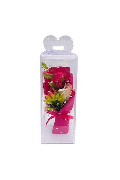 OEM Set 5 buchete din trandafiri din sapun si flori decorative, in cutie,10x25cm