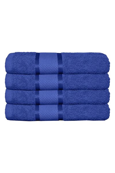 OEM Set 4 prosoape de baie, Bumbac, Uni, 400g/m², 70x140cm, Bleumarin